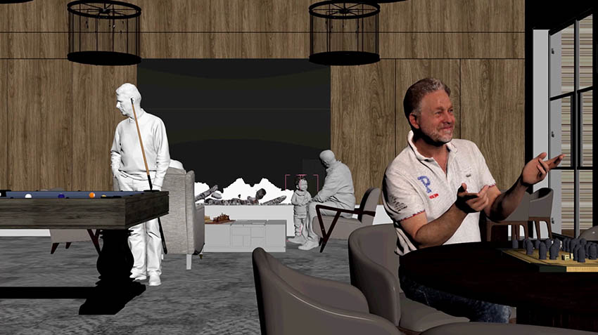 Closeup Concept of Waterbrook Bowral Gameroom with 3D People in Focus