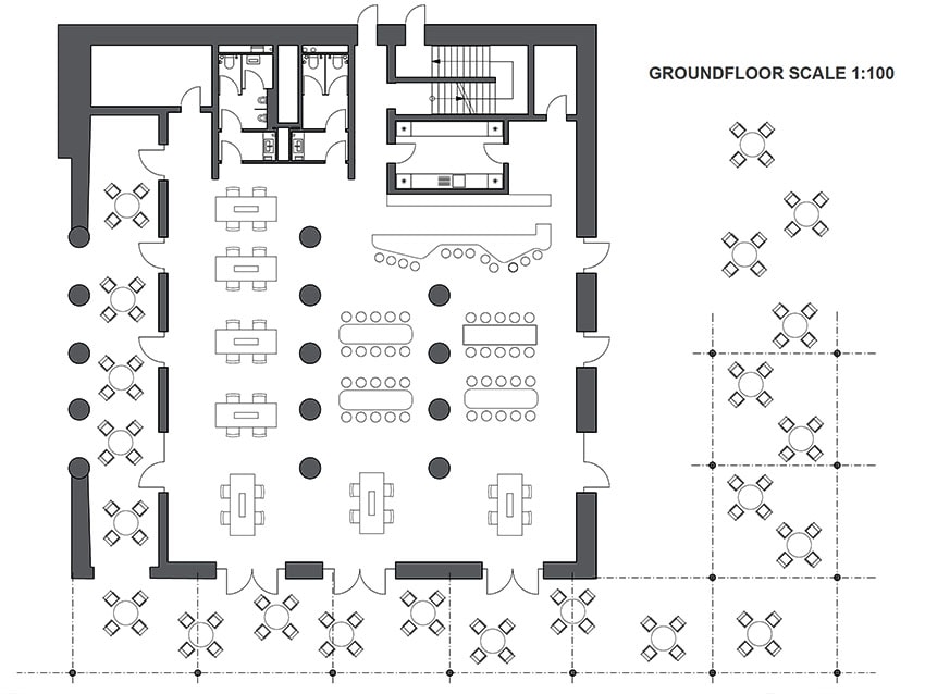 AutoCAD Beach Bar Floor Plan