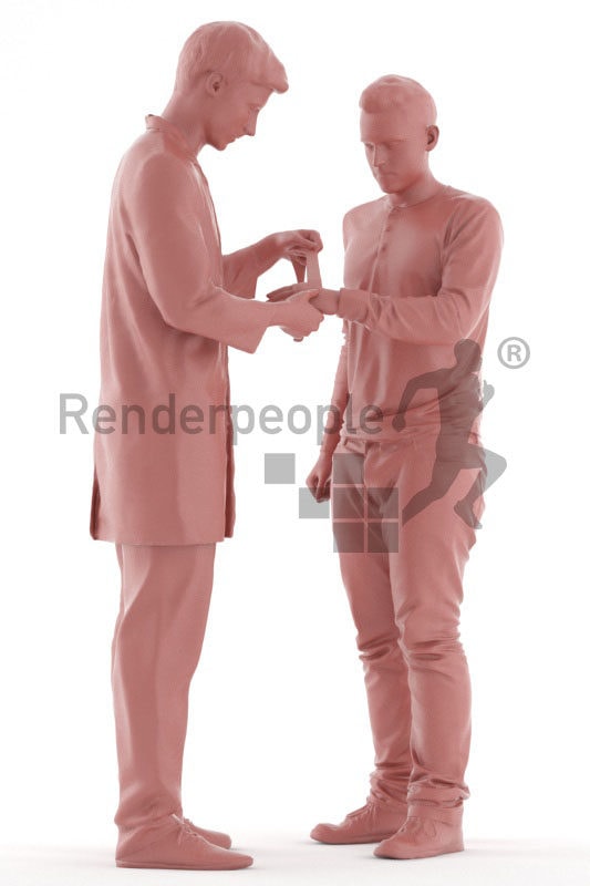 Posed 3D People model for visualization – doctor patching up his patient