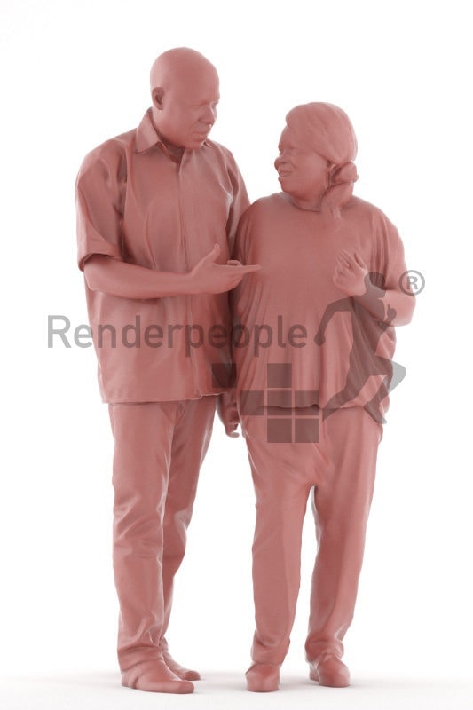 3d people casual, black 3d man couple group talking