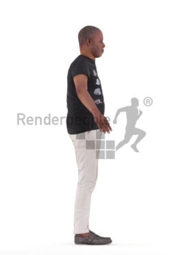 Rigged 3D People model for Maya and Cinema 4D – elderly black man, casual