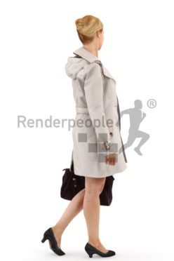 3d people shopping, white 3d woman with a purse