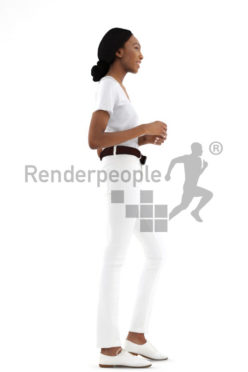 3d people service, black 3d woman standing