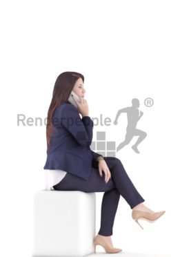 3d people business woman sitting and talking