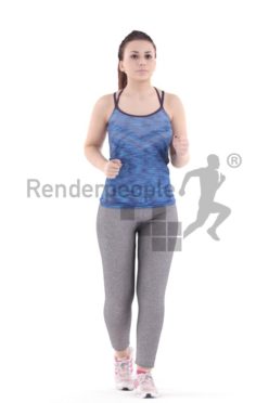3d people sports, south american 3d woman running