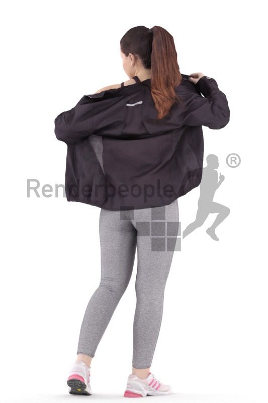 3d people sports, south american 3d woman changing clothes