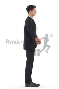 Rigged human 3D model by Renderpeople – European man in business suit