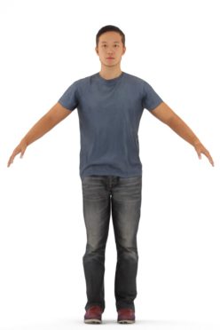 3d people casual, 3d asian man rigged