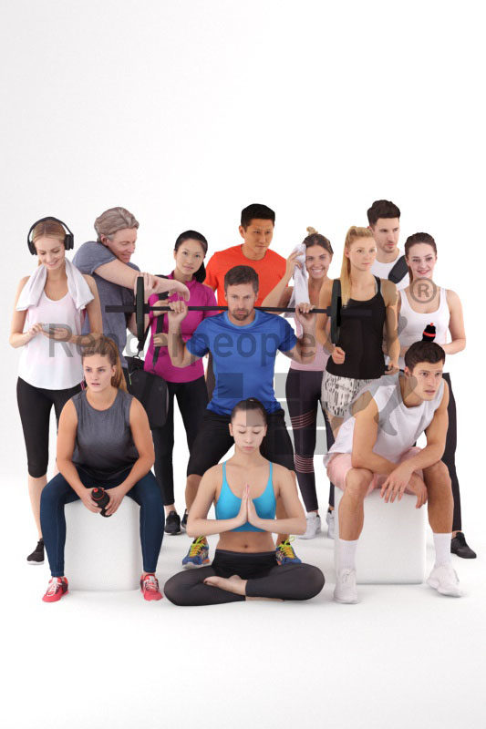 3D People model for 3ds Max and Cinema 4D – bundle, sports, gym