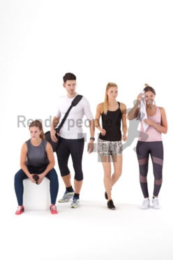 3D People model for 3ds Max and Cinema 4D – bundle, sports, gym