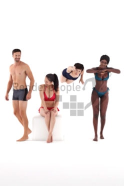 3D People model for 3ds Max and Sketch Up – Bundle people at the beach/pool, swimm wear