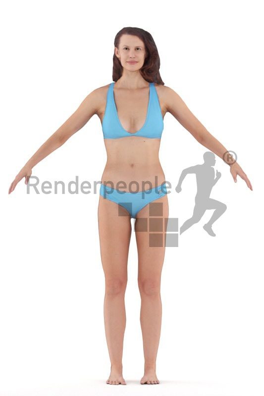 3d people beach/pool, 3d people white woman rigged