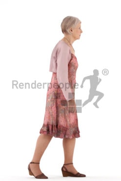 3d people casual, best ager woman walking