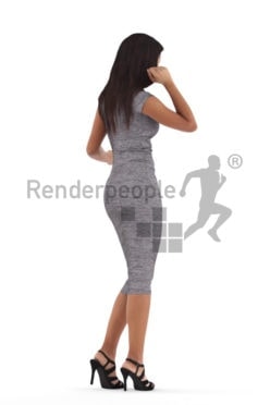 Realistic 3D People model by Renderpeople, black woman, event, dancing
