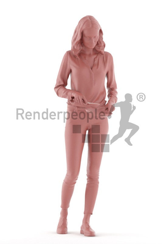 3D People model for 3ds Max and Sketch Up – "european woman, chopping something