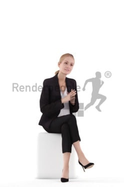 3d people business,3d white woman standing