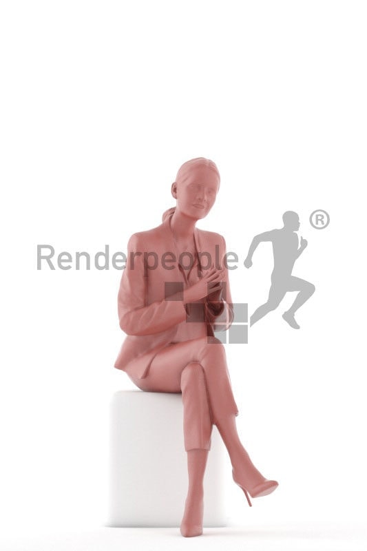 3d people business,3d white woman standing