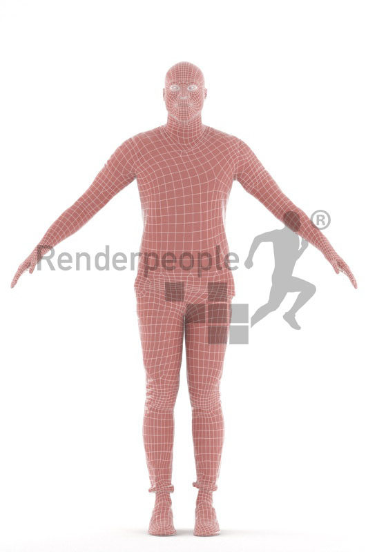 3d people casual, 3d black man rigged