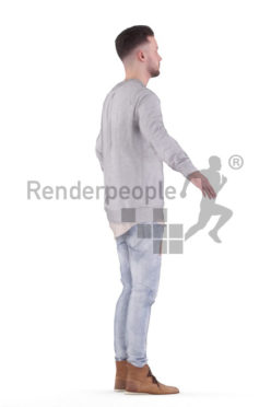 Rigged 3D People model for Maya and Cinema 4D – white man in casual streetwear