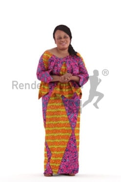 3d people event, black 3d woman standing