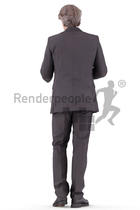 3d people business, white 3d man standing and discussing