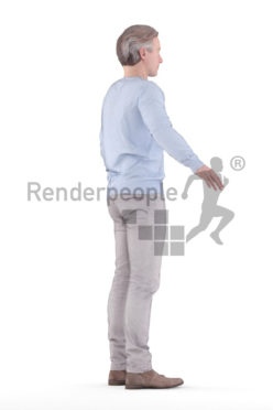 Rigged 3D People model for Maya and Cinema 4D – best ager white man in smart casual look