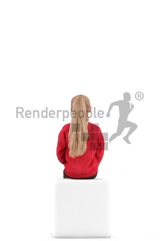 3d people casual, 3d white girl, sitting