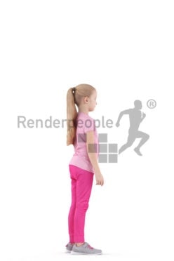 Scanned human 3D model by Renderpeople – little girl standing