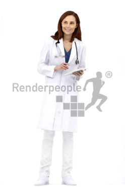3d people service, 3d doctor working in a hospital
