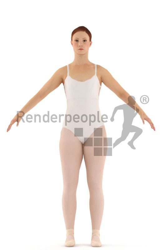 3d people dancer, rigged woman in A Pose