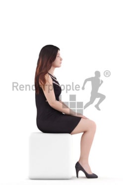 3d people event, young woman sitting
