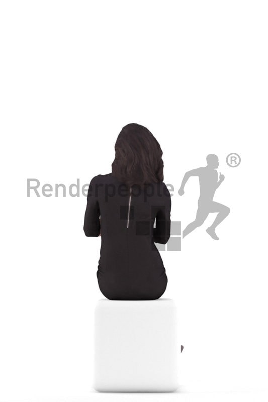 3d people event, south american 3d woman sitting
