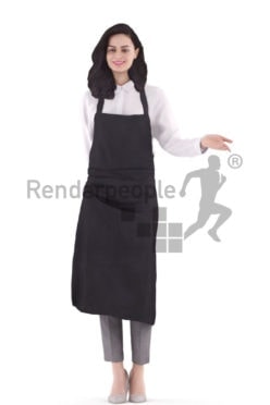3d people waiter, south american 3d woman