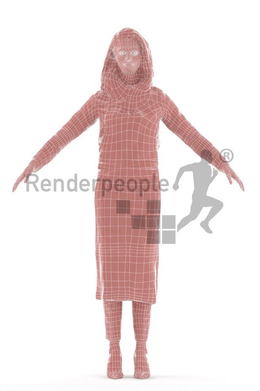 Rigged 3D People model for Maya and 3ds Max – woman with