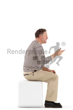3d people casual, man sitting and discussing