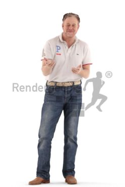 3d people casual, man standing