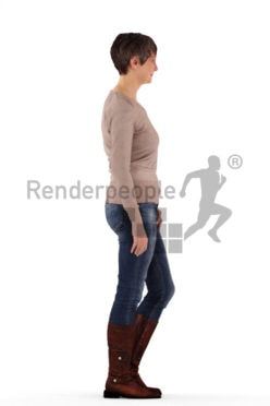 3d people casual, best ager woman standing