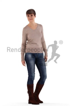 3d people casual, best ager woman standing