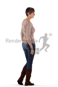 3d people casual, best ager woman standing