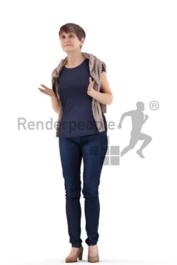 3d people casual. best ager woman standing