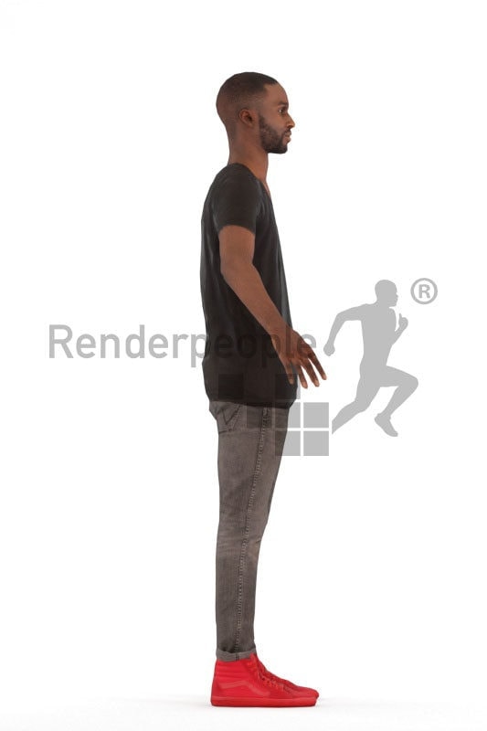 3d people casual, rigged man in A Pose