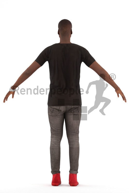 3d people casual, rigged man in A Pose