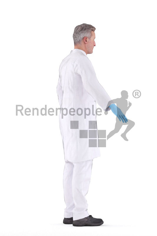 Rigged human 3D model by Renderpeople – middleaged eropean man in doctors outfit, medical healthcare