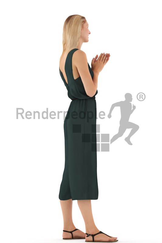 3d people casual, white 3d woman standing