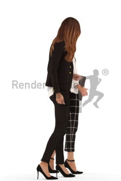 3d people business, white 3d women walking and talking