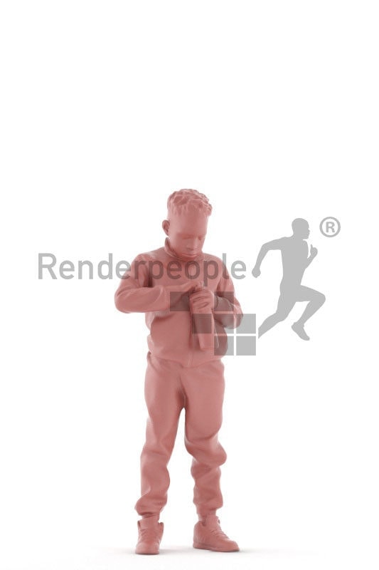 3d people sports, 3d black boy with a