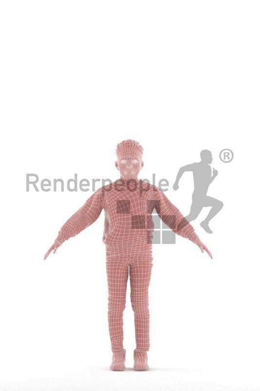 Rigged 3D People model for Maya and Cinema 4D – Black boy