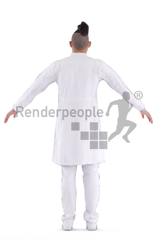Rigged 3D People model for Maya and 3ds Max – asian man in doctors outfit