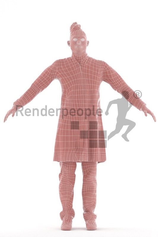 Rigged 3D People model for Maya and 3ds Max – asian man in doctors outfit