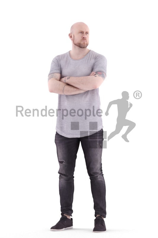 3d people casual, white 3d woman standing